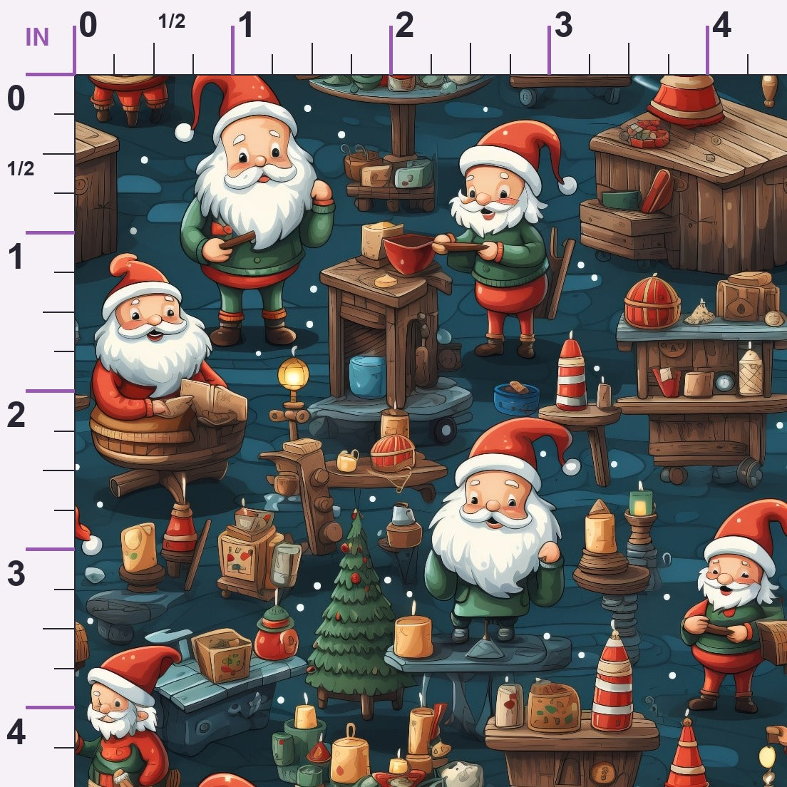 Santa's Workshop Pattern 21 Minky Fabric