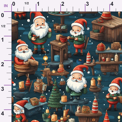 Santa's Workshop Pattern 21 Minky Fabric