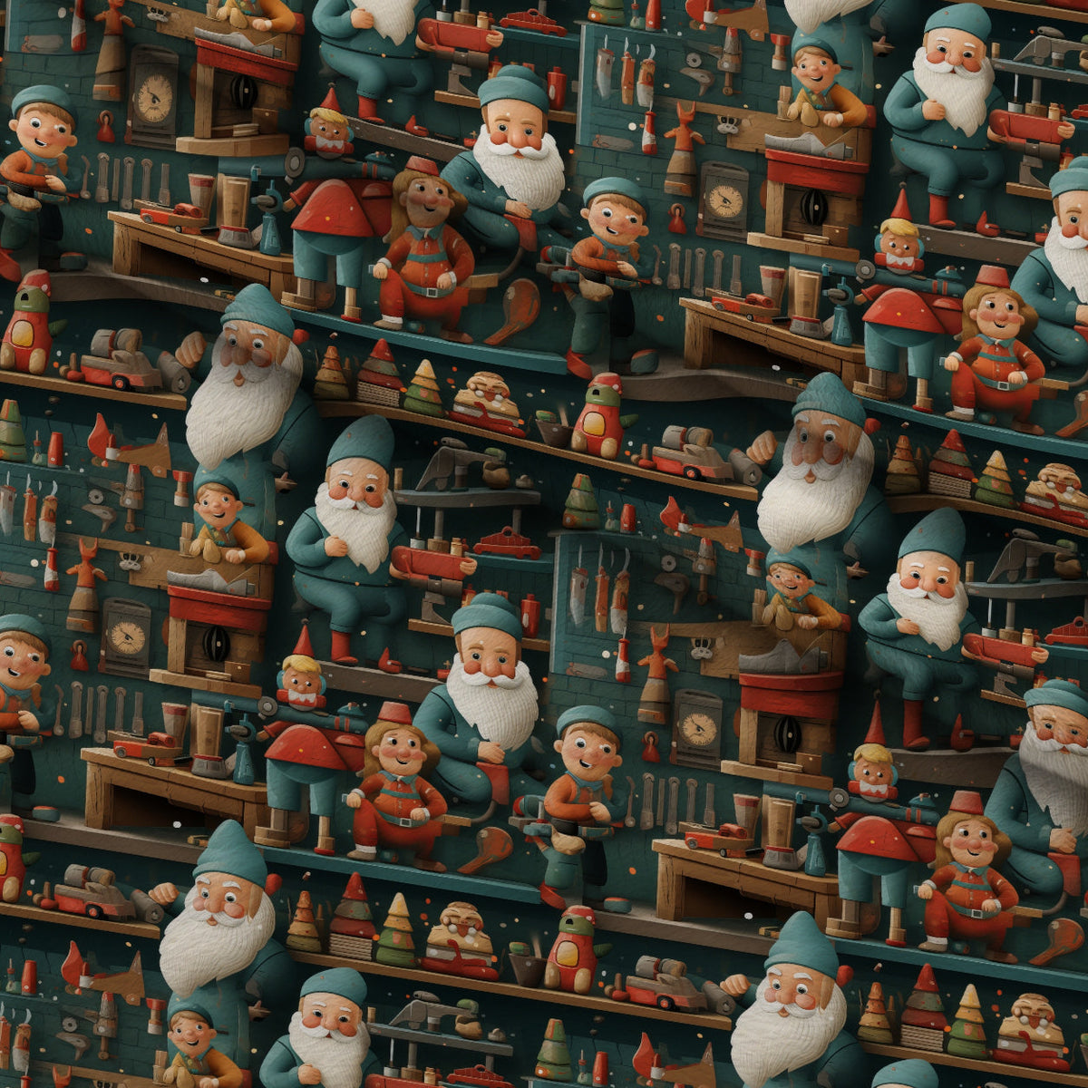 Santa's Workshop Pattern 22 Minky Fabric