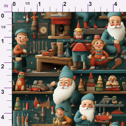 Santa's Workshop Pattern 22 Minky Fabric