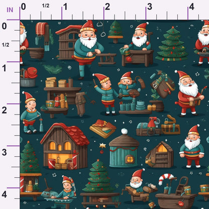 Santa's Workshop Pattern 23 Minky Fabric