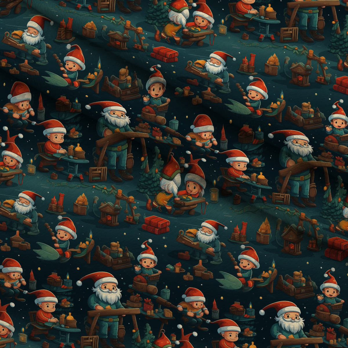 Santa's Workshop Pattern 24 Minky Fabric