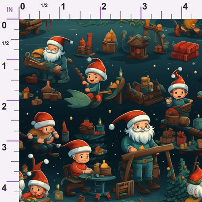 Santa's Workshop Pattern 24 Minky Fabric
