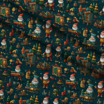 Santa's Workshop Pattern 25 Minky Fabric