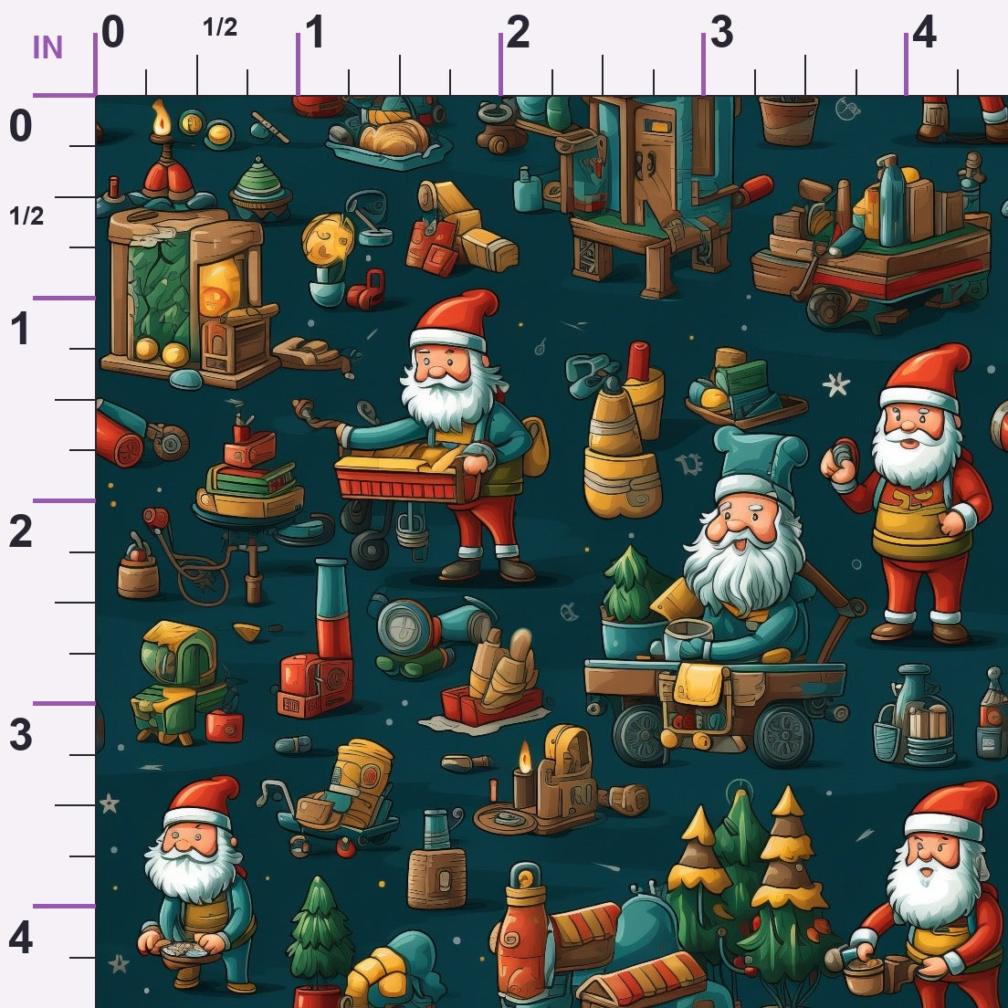 Santa's Workshop Pattern 25 Minky Fabric