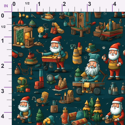 Santa's Workshop Pattern 25 Minky Fabric