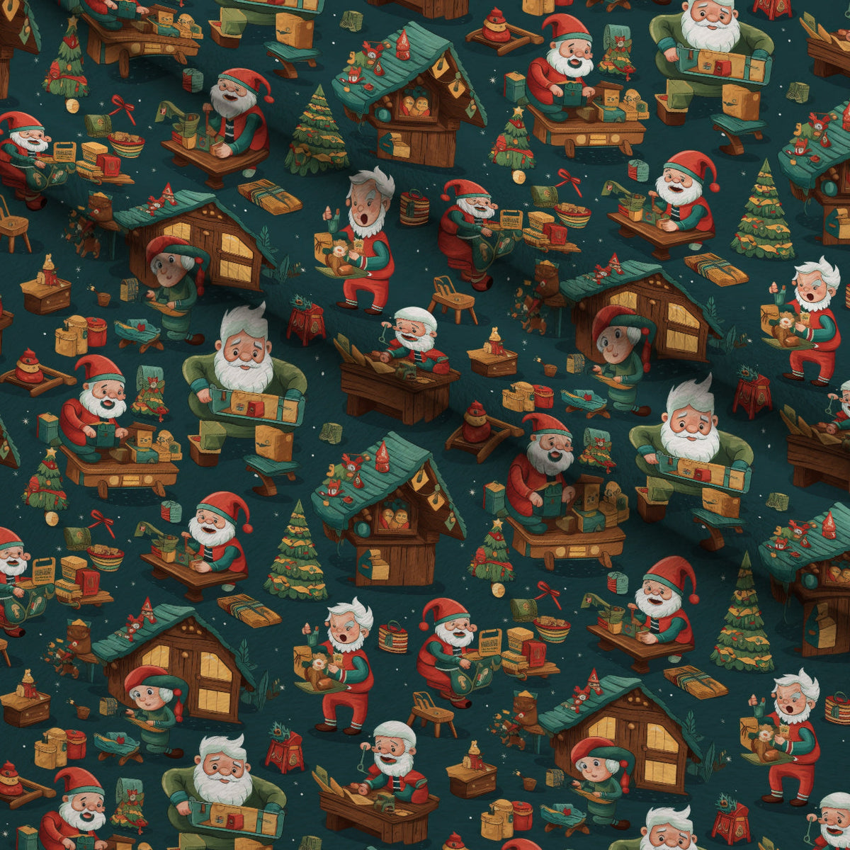 Santa's Workshop Pattern 26 Minky Fabric
