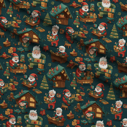 Santa's Workshop Pattern 26 Minky Fabric