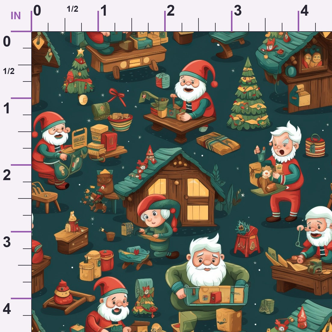 Santa's Workshop Pattern 26 Minky Fabric