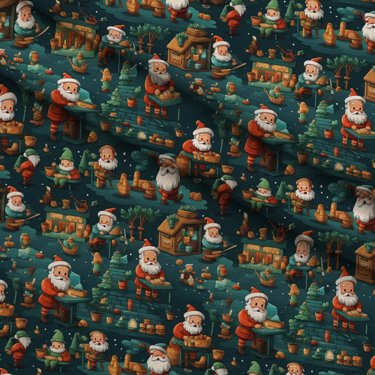 Santa's Workshop Pattern 27 Minky Fabric