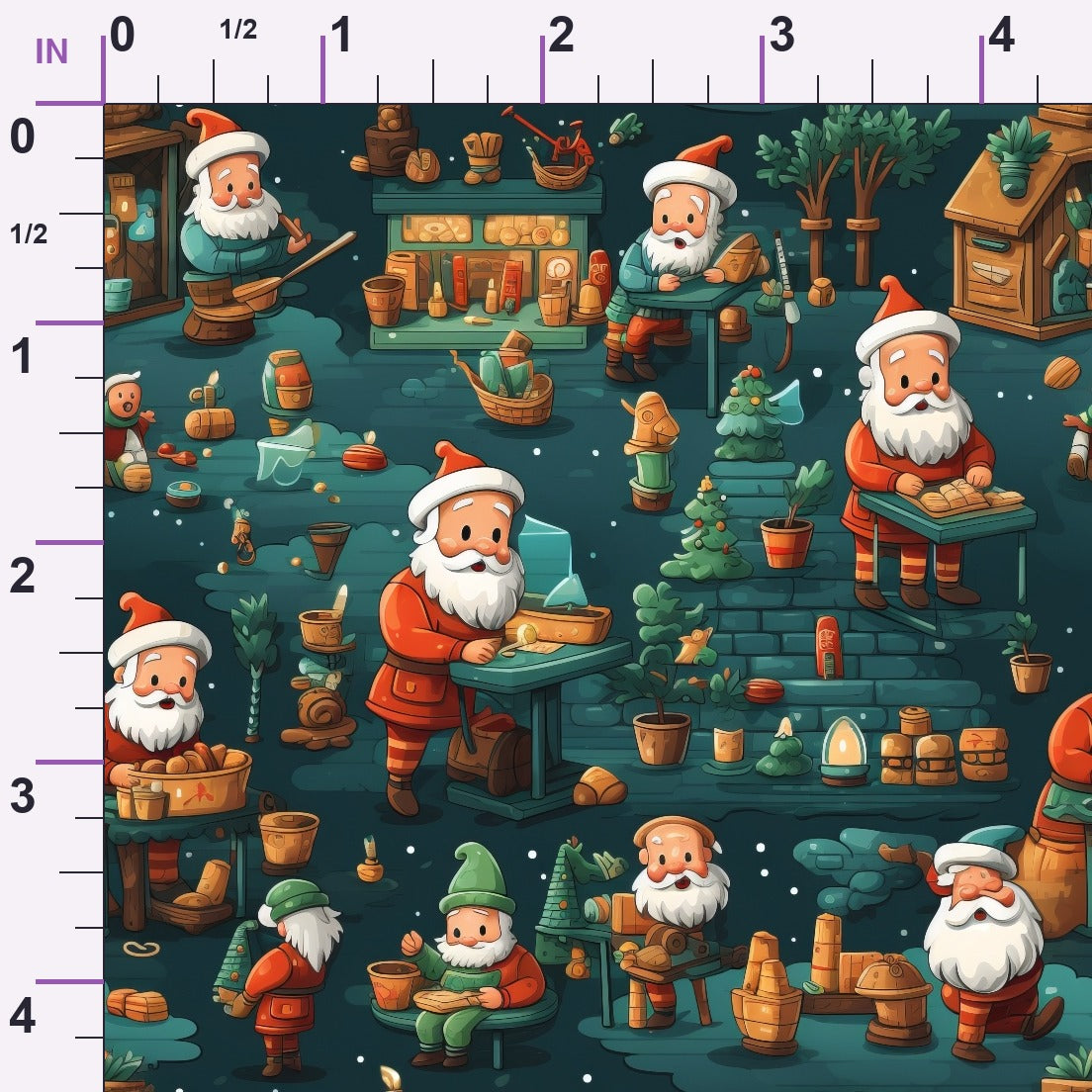 Santa's Workshop Pattern 27 Minky Fabric