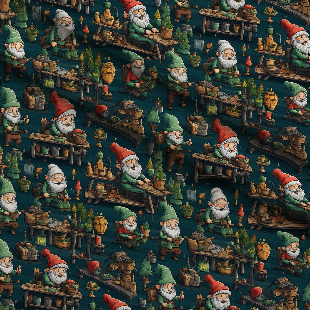 Santa's Workshop Pattern 28 Minky Fabric
