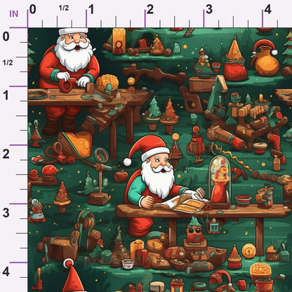 Santa's Workshop Pattern 3 Minky Fabric