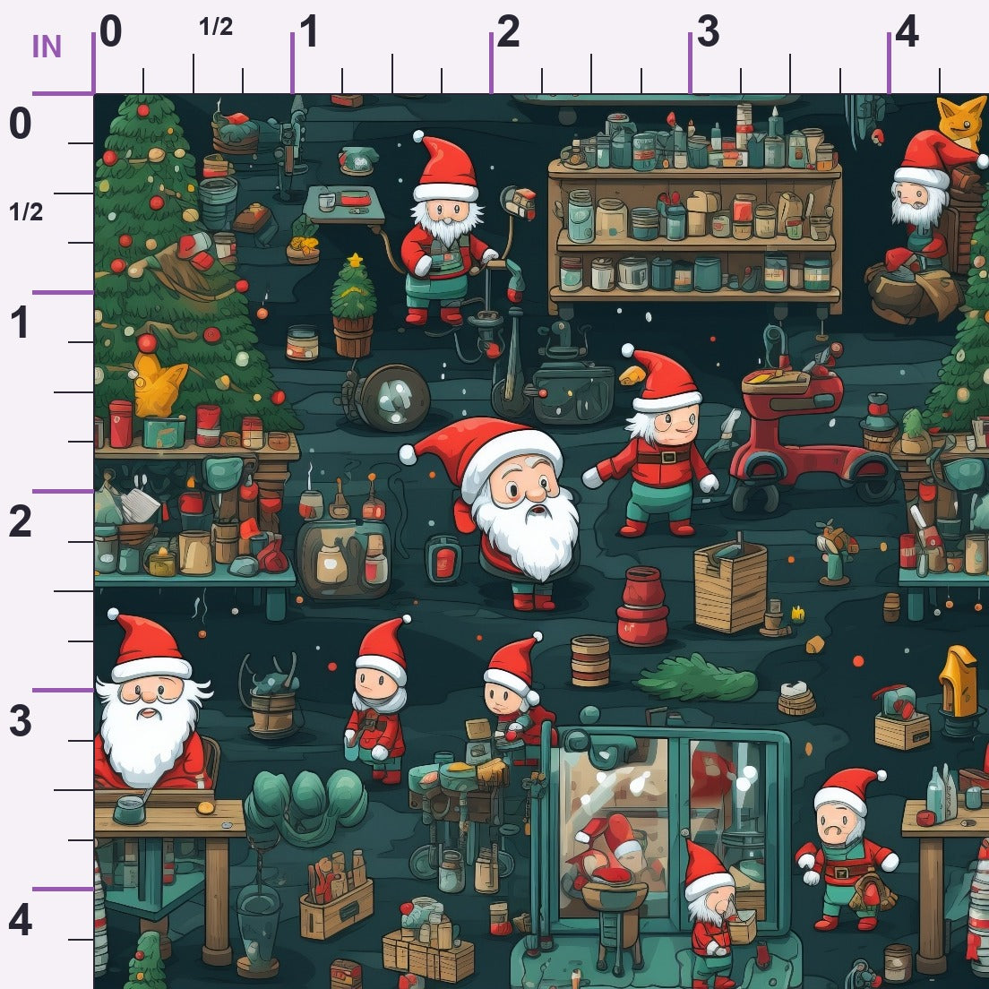 Santa's Workshop Pattern 4 Minky Fabric
