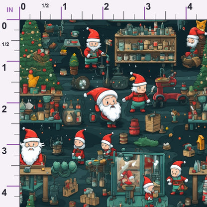 Santa's Workshop Pattern 4 Minky Fabric