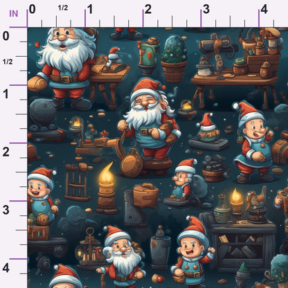 Santa's Workshop Pattern 5 Minky Fabric