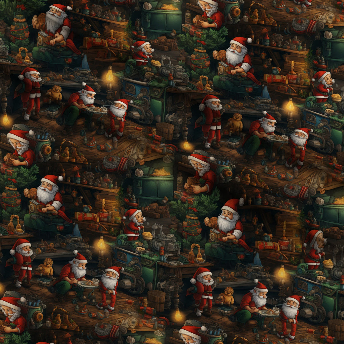 Santa's Workshop Pattern 7 Minky Fabric