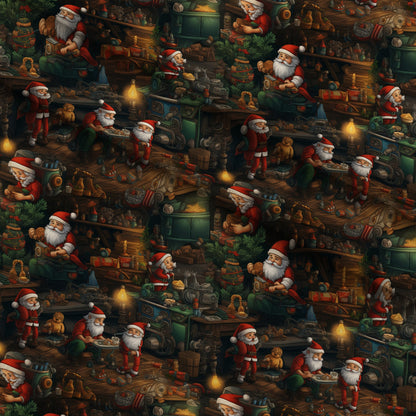 Santa's Workshop Pattern 7 Minky Fabric