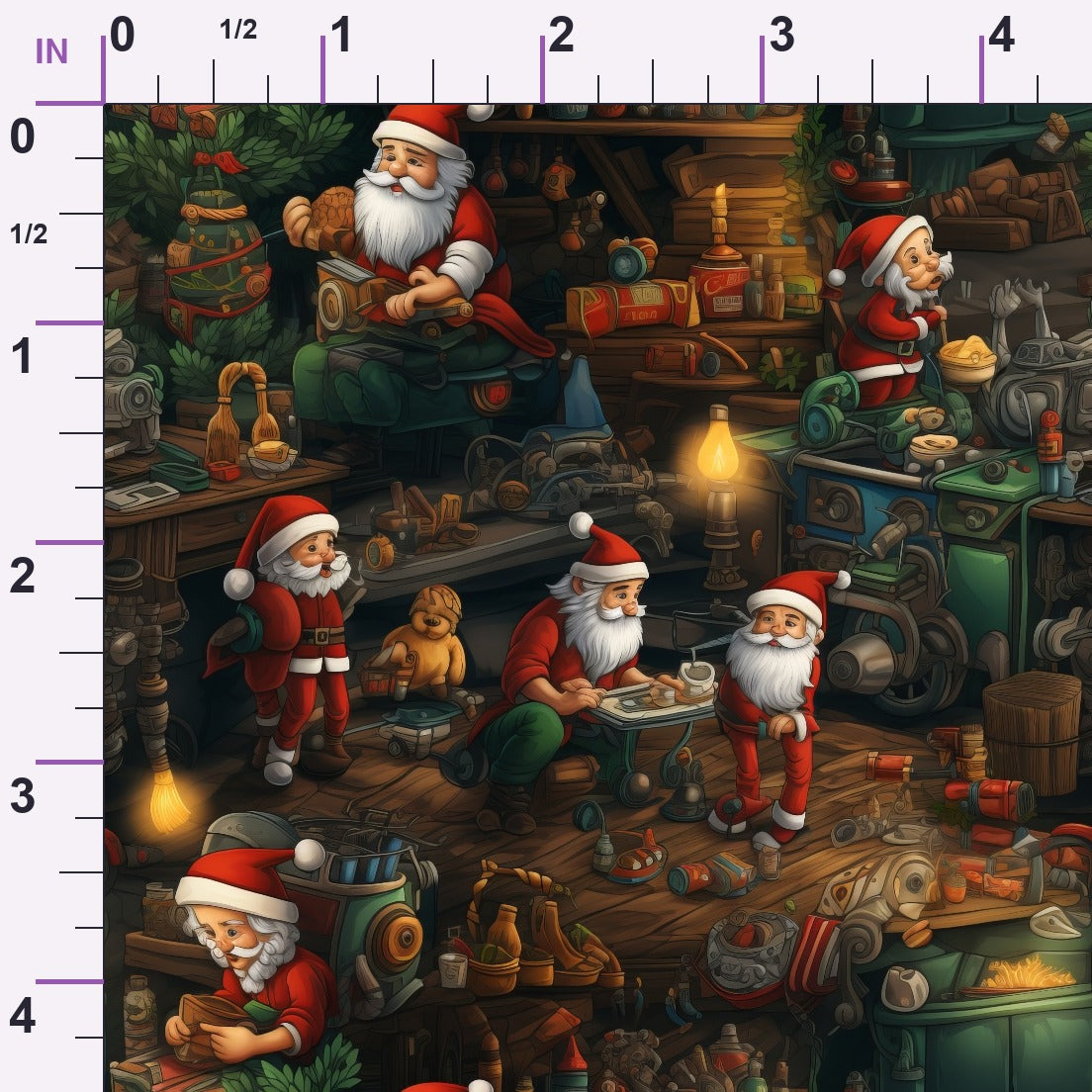 Santa's Workshop Pattern 7 Minky Fabric
