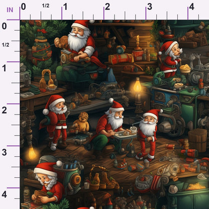 Santa's Workshop Pattern 7 Minky Fabric