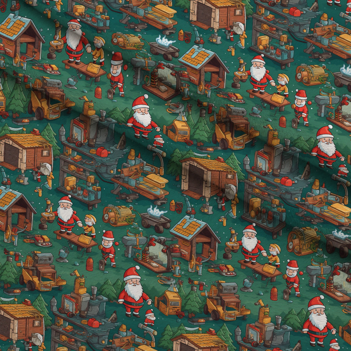 Santa's Workshop Pattern 8 Minky Fabric