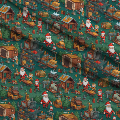Santa's Workshop Pattern 8 Minky Fabric