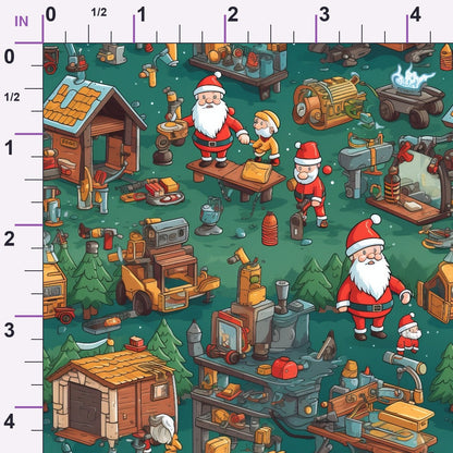 Santa's Workshop Pattern 8 Minky Fabric