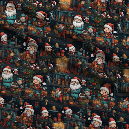 Santa's Workshop Pattern 9 Minky Fabric