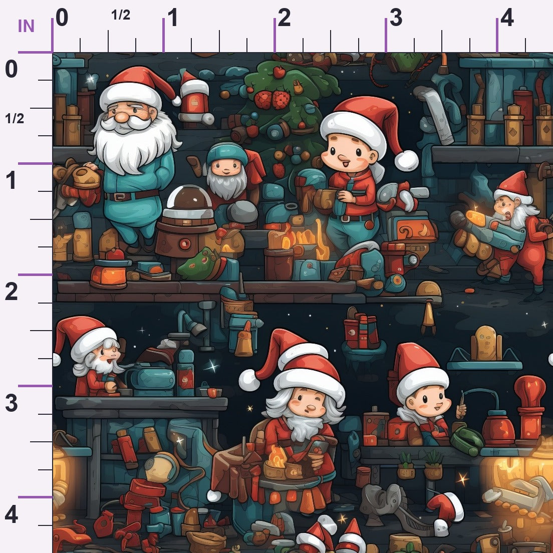 Santa's Workshop Pattern 9 Minky Fabric