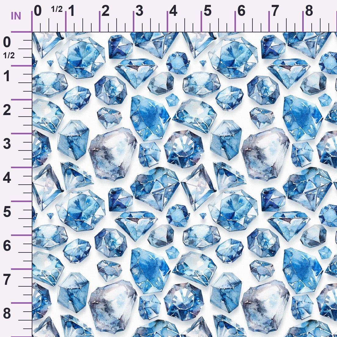 Sapphire Crystals Pattern 1 Minky Fabric
