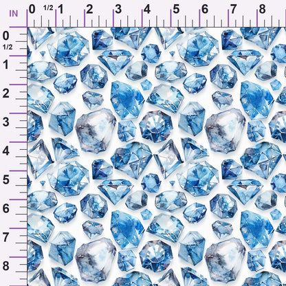 Sapphire Crystals Pattern 1 Minky Fabric