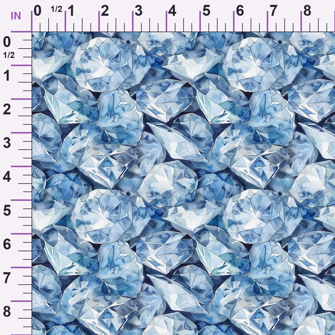 Sapphire Crystals Pattern 10 Minky Fabric