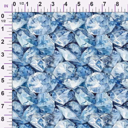 Sapphire Crystals Pattern 10 Minky Fabric