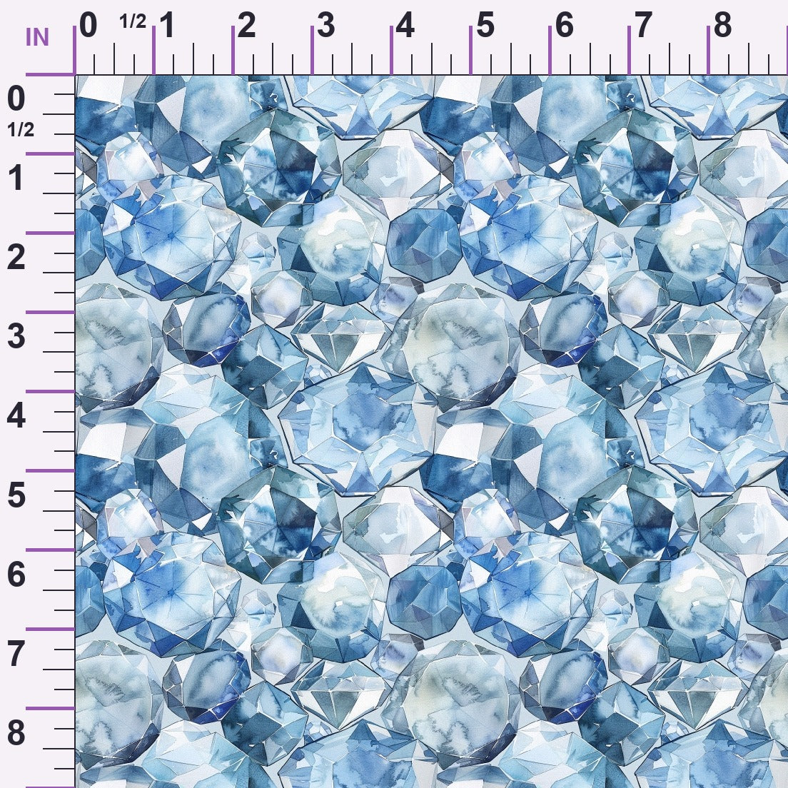 Sapphire Crystals Pattern 2 Minky Fabric