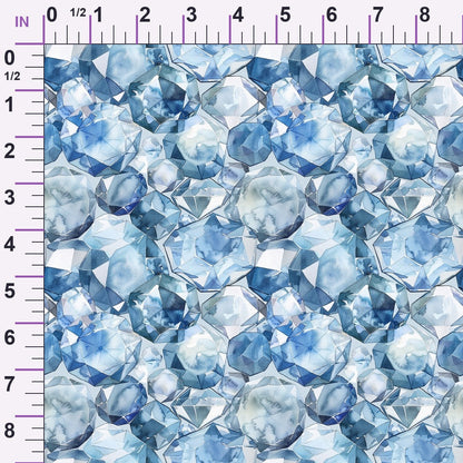 Sapphire Crystals Pattern 2 Minky Fabric
