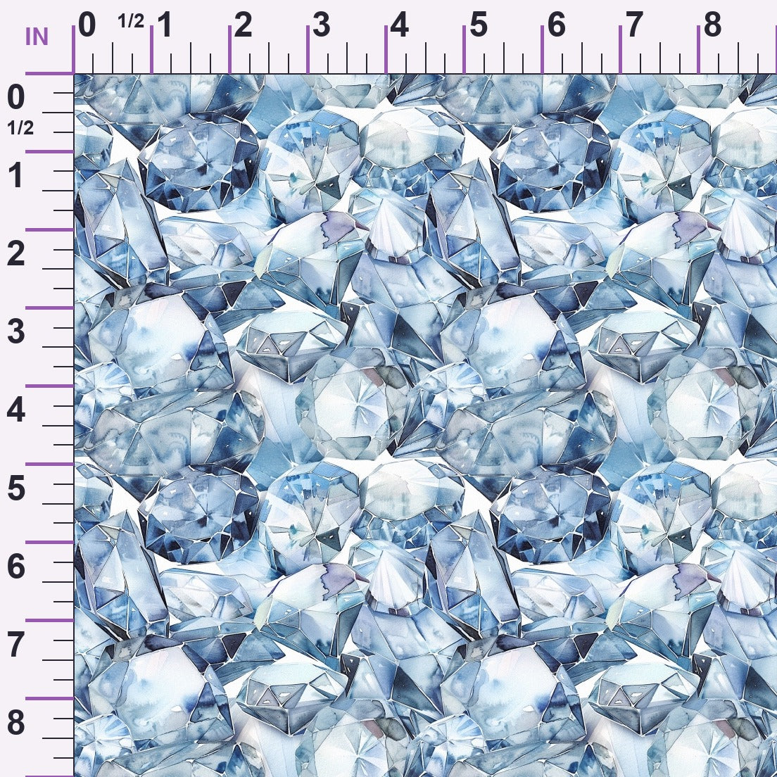 Sapphire Crystals Pattern 3 Minky Fabric