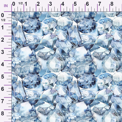 Sapphire Crystals Pattern 3 Minky Fabric