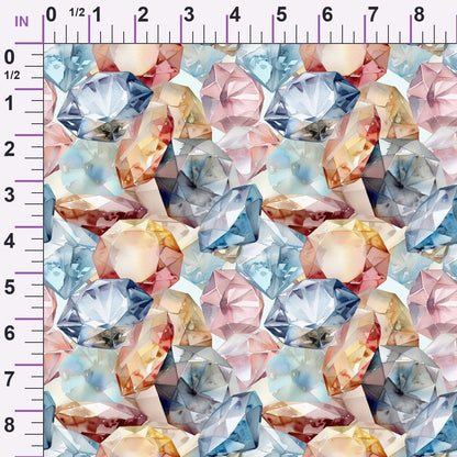 Sapphire Crystals Pattern 4 Minky Fabric
