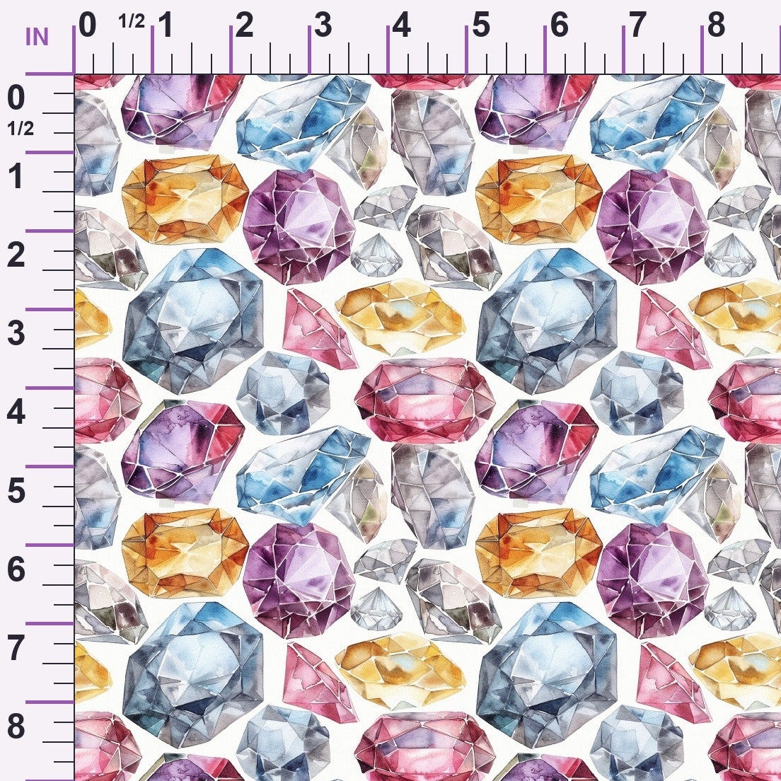 Sapphire Crystals Pattern 5 Minky Fabric