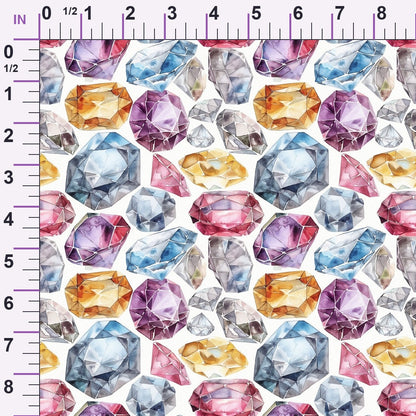 Sapphire Crystals Pattern 5 Minky Fabric