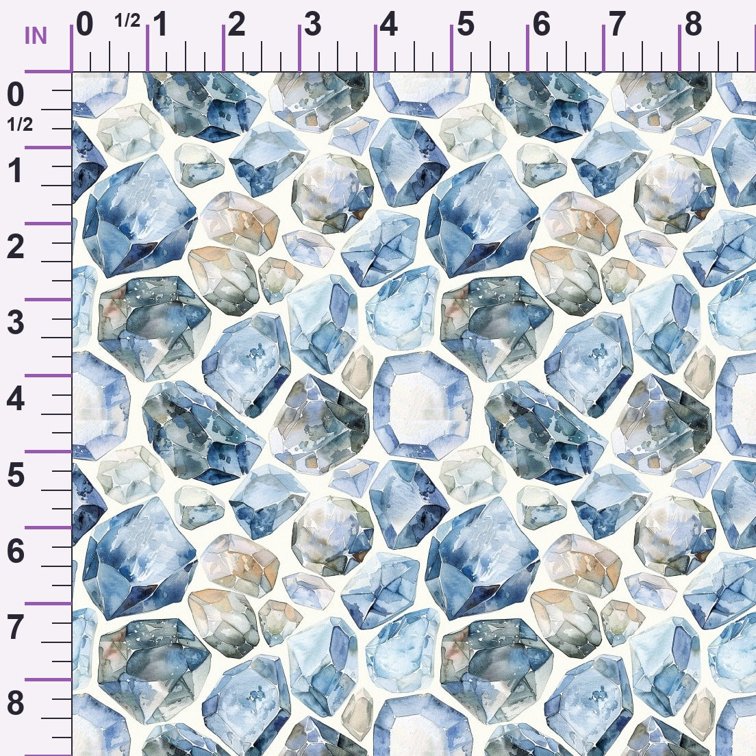 Sapphire Crystals Pattern 6 Minky Fabric