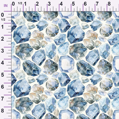 Sapphire Crystals Pattern 6 Minky Fabric