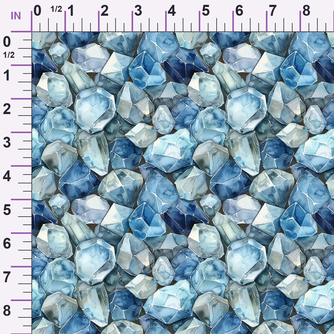 Sapphire Crystals Pattern 7 Minky Fabric