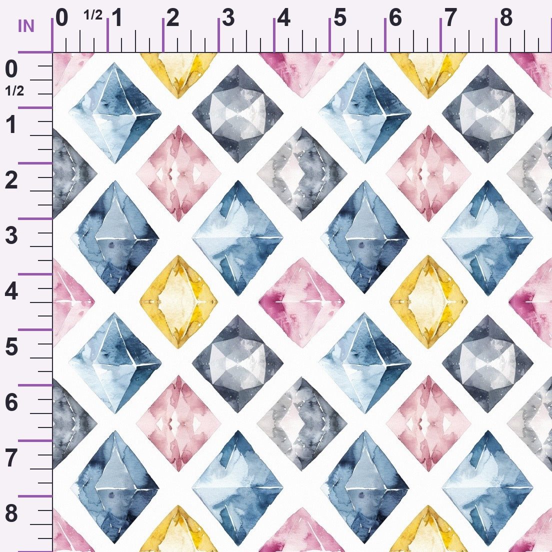 Sapphire Crystals Pattern 8 Minky Fabric