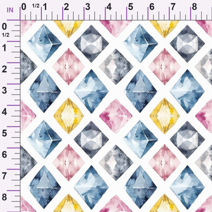 Sapphire Crystals Pattern 8 Minky Fabric