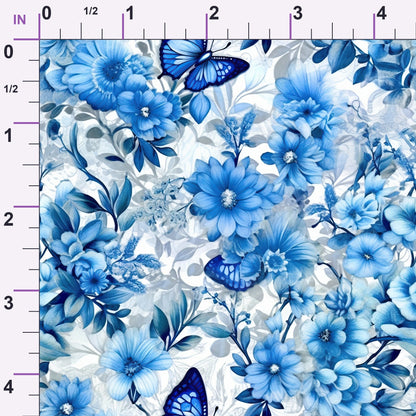 Sapphire Flutter Pattern 1 Minky Fabric