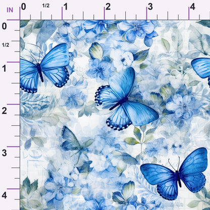 Sapphire Flutter Pattern 3 Minky Fabric