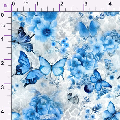 Sapphire Flutter Pattern 4 Minky Fabric