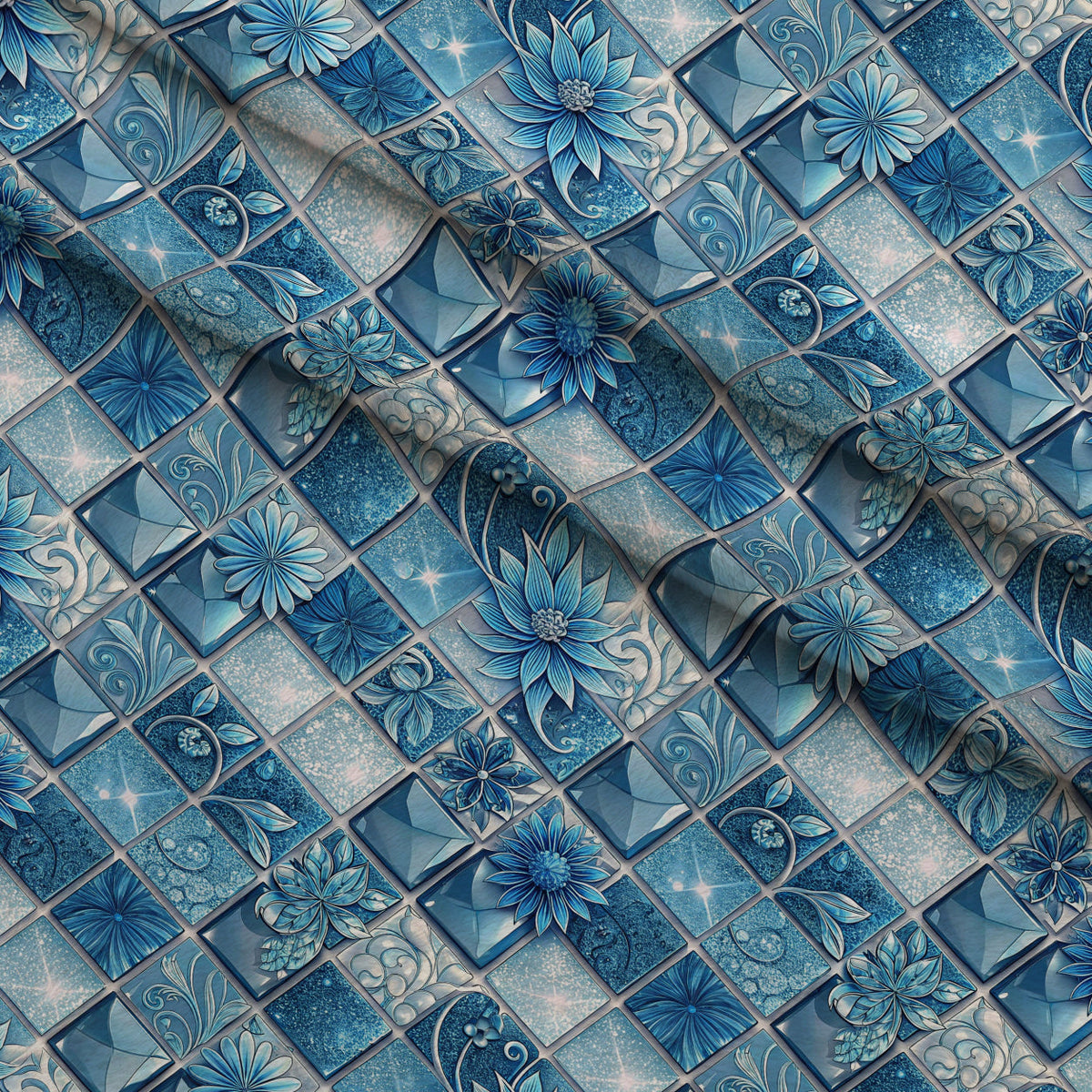 Sapphire Gleam Pattern 1 Minky Fabric