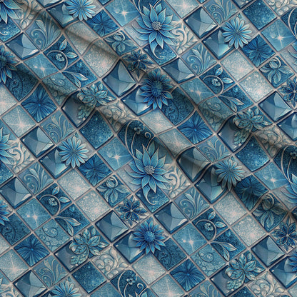 Sapphire Gleam Pattern 1 Minky Fabric